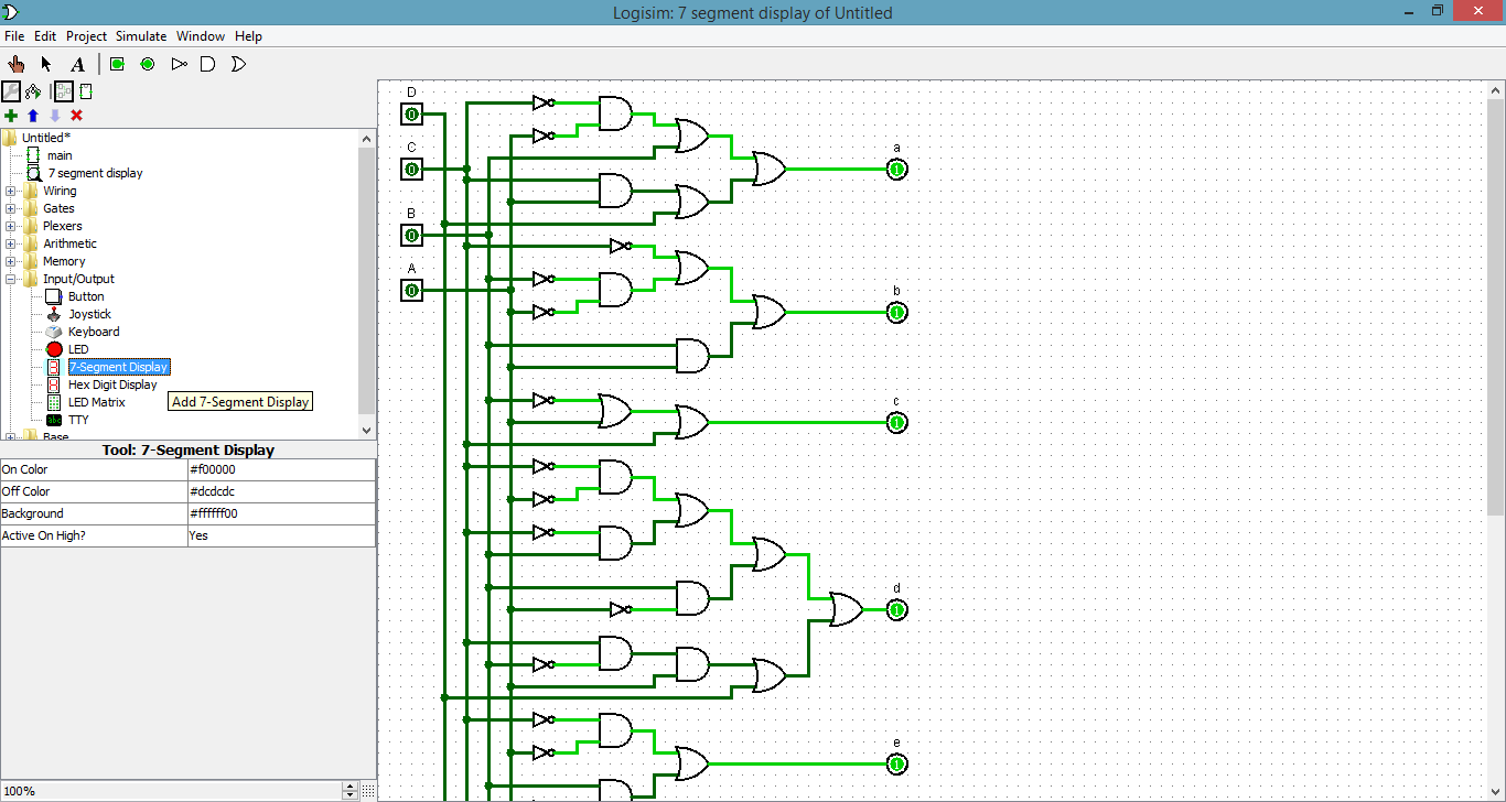 7 Segment Decoder Implementation, Truth Table, Logisim ... 7 segment decoder logic diagram 